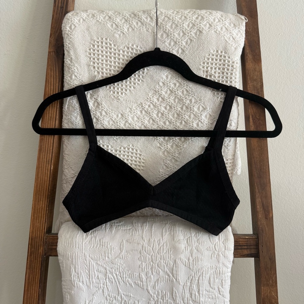 Urban Outfitters Out From Under Black Ribbed Unlined Bra